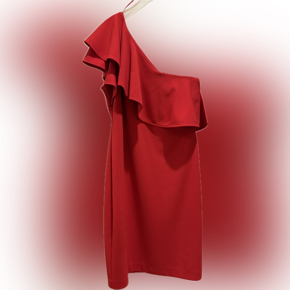 Red Vince Camuto One Shoulder Dress - Picture 2 of 4